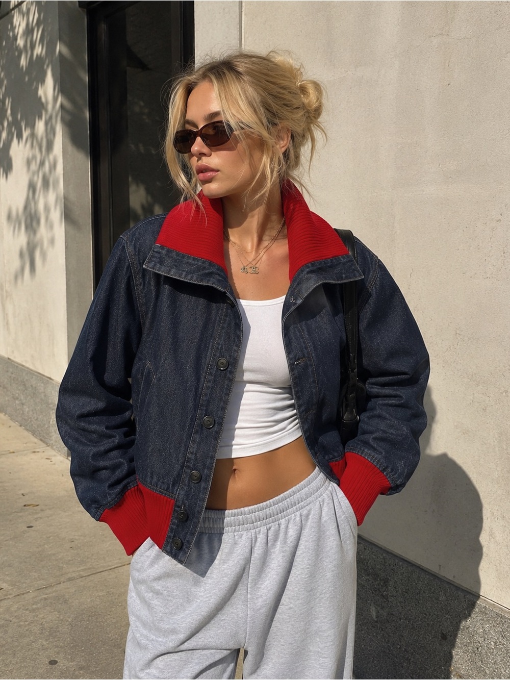 Zara x Disney Harry Lambert Denim Bomber Jacket S Unisex Rare Collab